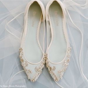 Embellished crystal flat shoes